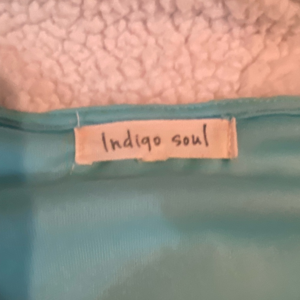 Indigo Soul Turquoise Lace Women’s Blouse No Size. See Measurements View 3